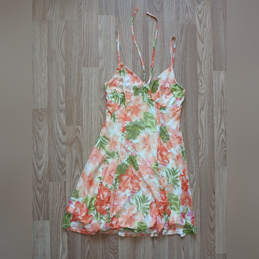 No Comment Floral Spaghetti Strap Dress